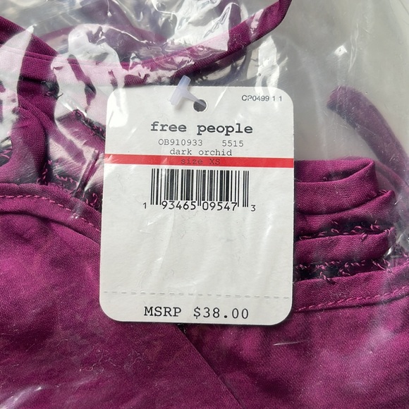 NWT New Free People Blouson Brami Purple Orchid Eyelet Cami Tank Top Size XS - Picture 4 of 4